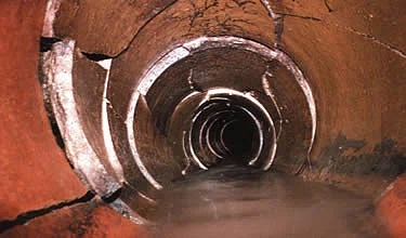 Broken sewer line